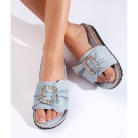 Blaue Flip-Flops mit Korksohlen 2