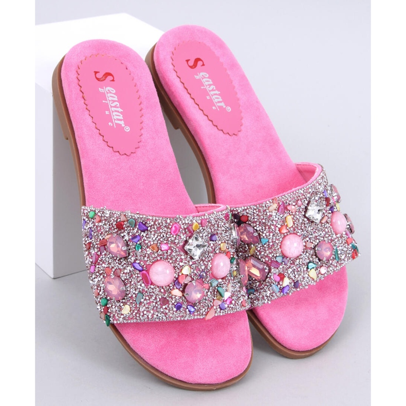 Abriel Fuchsia-Stein-Flip-Flops rosa 1