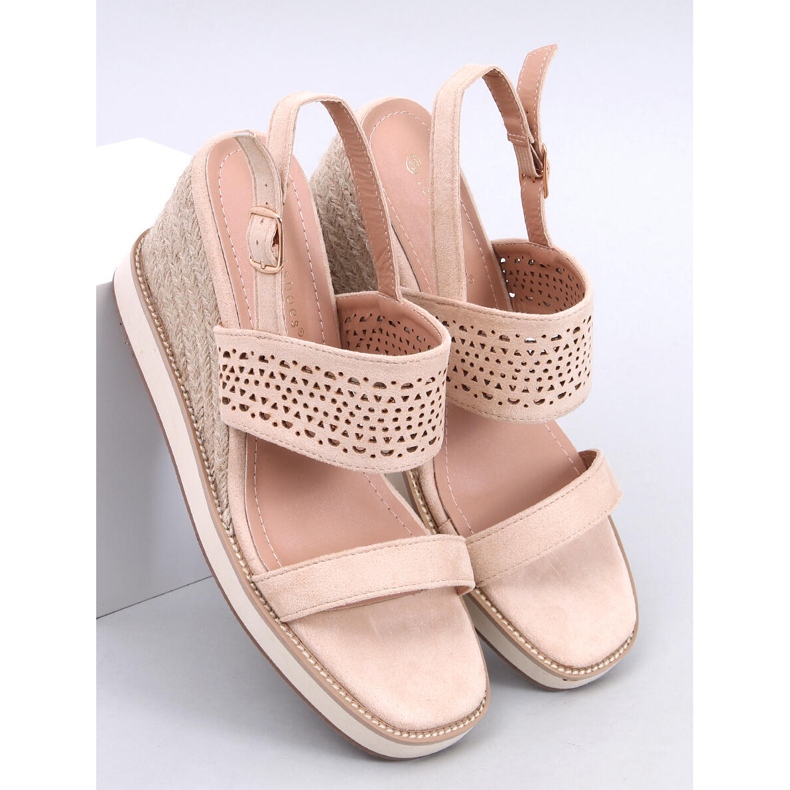Debeve Beige Espadrille-Sandalen mit Keilabsatz 1