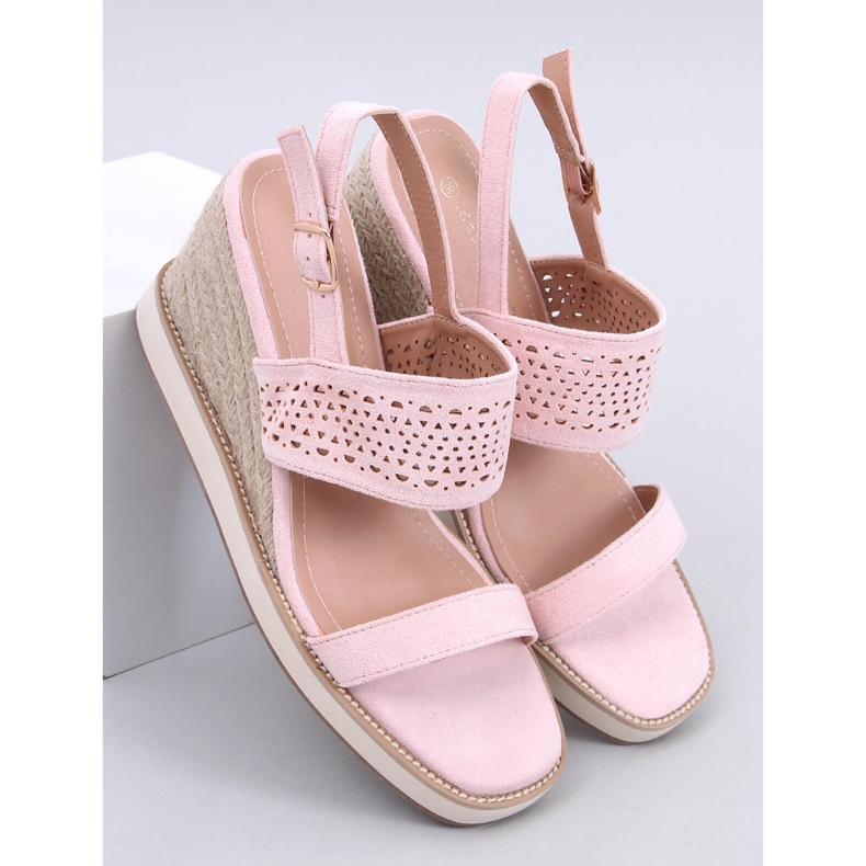 Debeve Pinke Espadrille-Sandalen mit Keilabsatz rosa 1