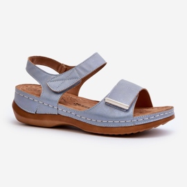 Evento Bequeme Damen-Sandalen mit Klettverschluss in Blau von Iphiope 1