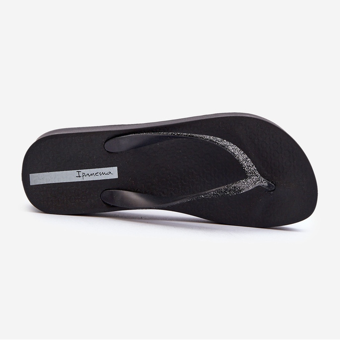 Damen-Flip-Flops mit Glitzerriemen 83386 Ipanema Mesh Chic Plat Fem Schwarz 1