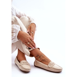 Frauen -Wildleder -Beige -Slipper 3