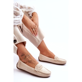 Frauen -Wildleder -Beige -Slipper 4
