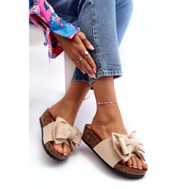 Seastar Beige Damen-Flip-Flops auf Kork-Plateau mit Schleife 3