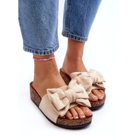 Seastar Beige Damen-Flip-Flops auf Kork-Plateau mit Schleife 2