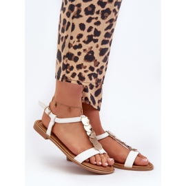 Flache Damensandalen aus Öko-Leder, Weiß Jeritellia 1