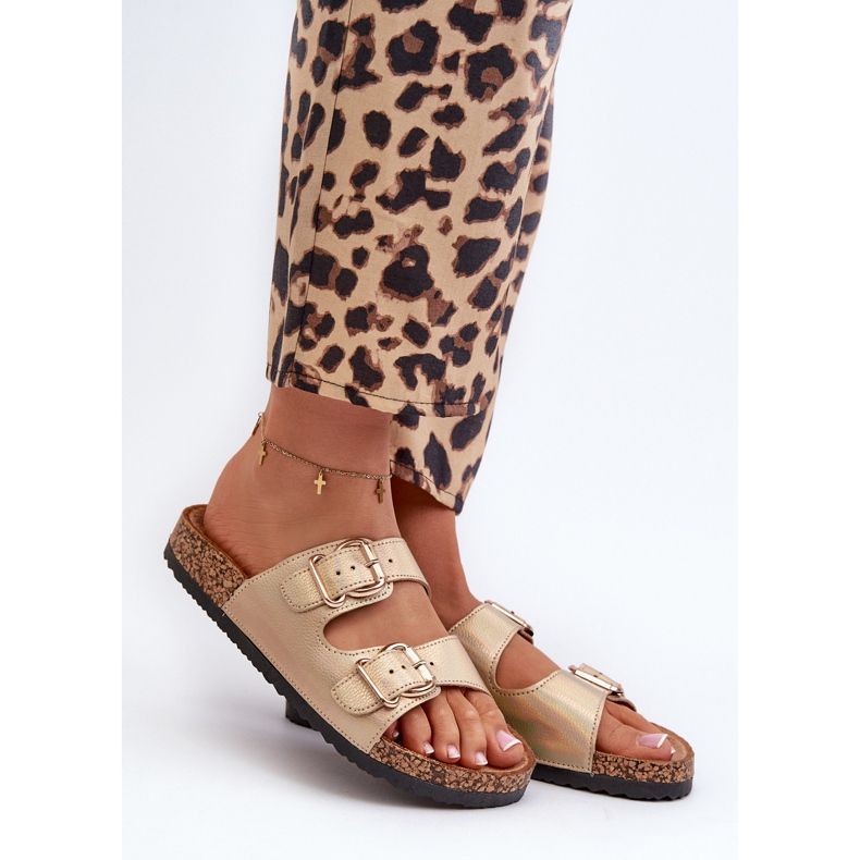 Fronila Damen-Flip-Flops mit goldenen Schnallen 2