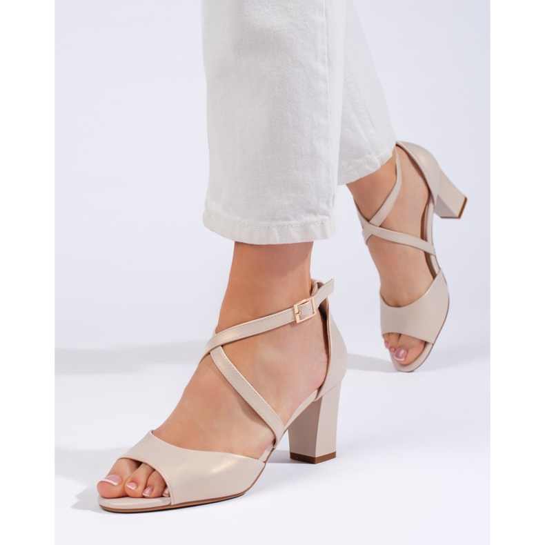 Elegante goldene Riemchensandalen von Sergio Leone 1