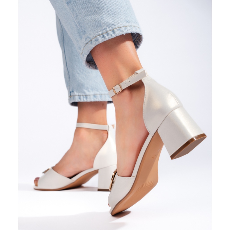 Hellgraue Sandaletten mit hohen Absätzen von Sergio Leone 1