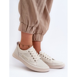 Damen-Sneaker aus Leder in Beige von Cloesa schwarz 1