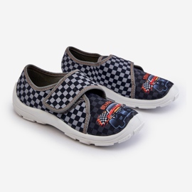 Bequeme Jungenhausschuhe mit Klettverschluss Befado 974Y540 Grau 1