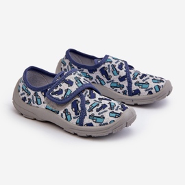 Befado Kinder-Kletthausschuhe 974X529 Grau-Marineblau 1