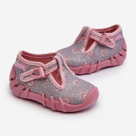 Bequeme Kinderhausschuhe BEFADO 110N490 Grau und Rosa 1