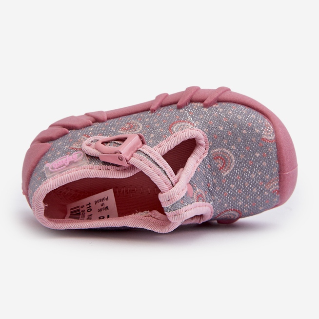Bequeme Kinderhausschuhe BEFADO 110N490 Grau und Rosa 2