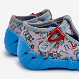 Bequeme Kinderhausschuhe BEFADO 110N483 Blau-Grau 2