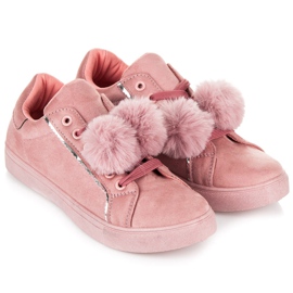 Groto Gogo Wildlederturnschuhe mit Bommeln rosa 1