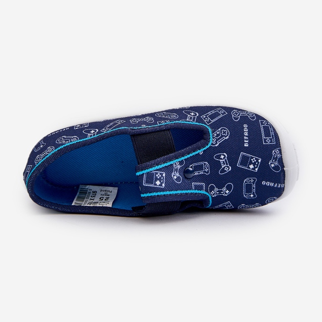 Befado Kinderhausschuhe Hausschuhe Schuhe 975X182 Marineblau 1