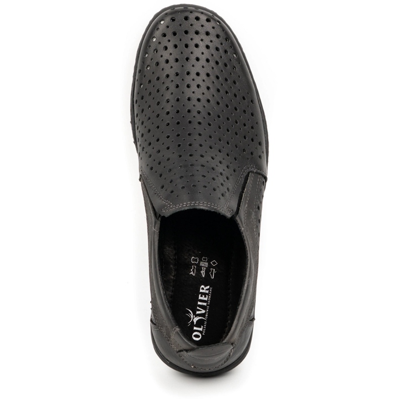 Olivier Durchbrochene Herren-Slipper für den Sommer 662 schwarz 3