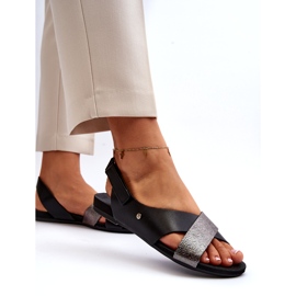 Zazoo 40141 Ledersandalen mit Klettverschluss, Schwarz 4