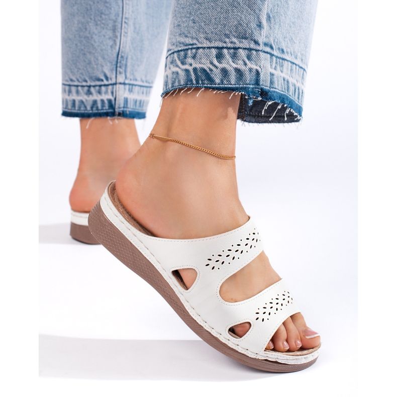 Bequeme weiße Damen-Flip-Flops 1