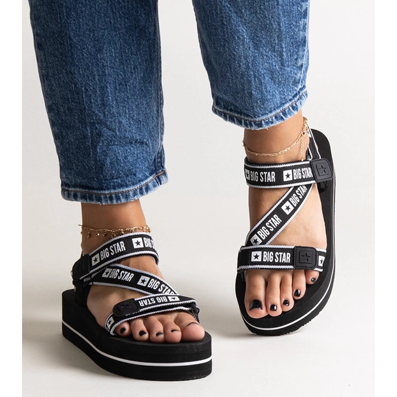 Schwarze Plateausandalen Big Star NN274A525 1