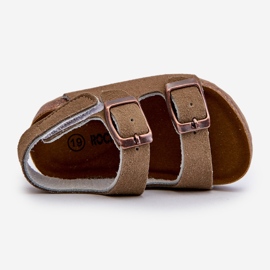 Kindersandalen auf Korkplattform, mit Klettverschluss befestigt, Khaki Rorria beige 2