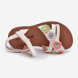 Kindersandalen mit Klettverschluss und Blumen, weiß Nestalee 2