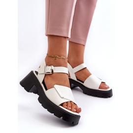 Frauensandalen mit Öko-Leder mit High Heels und Vinceza 36257 Weiße Plattform 1