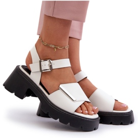 Frauensandalen mit Öko-Leder mit High Heels und Vinceza 36257 Weiße Plattform 4