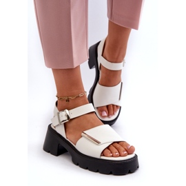 Frauensandalen mit Öko-Leder mit High Heels und Vinceza 36257 Weiße Plattform 2