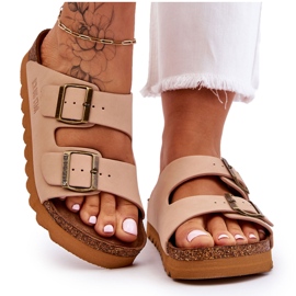 Klassische Damen Big Star Hausschuhe LL274478 Beige 4