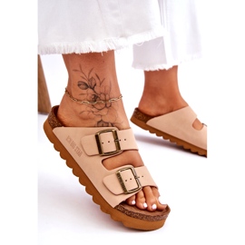 Klassische Damen Big Star Hausschuhe LL274478 Beige 2