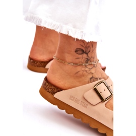 Klassische Damen Big Star Hausschuhe LL274478 Beige 1