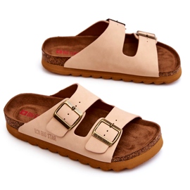 Klassische Damen Big Star Hausschuhe LL274478 Beige 3