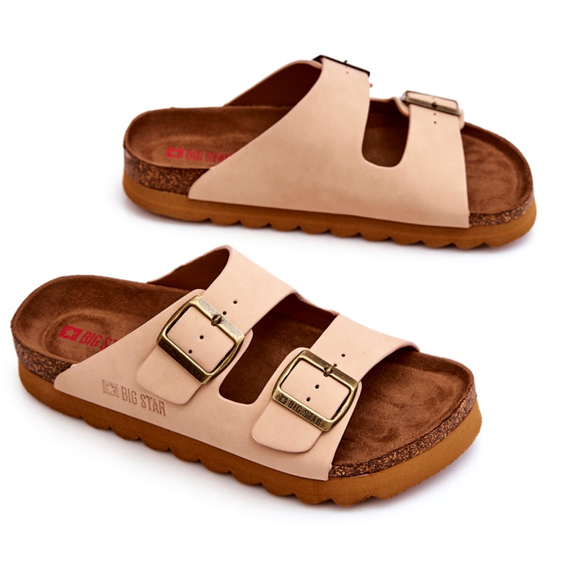 Klassische Damen Big Star Hausschuhe LL274478 Beige 3