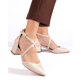 Beigefarbene Damenpumps von Sergio Leone 1