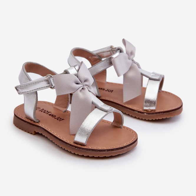 Kindersandalen mit Klettverschluss, Silber Joratia silber- 1