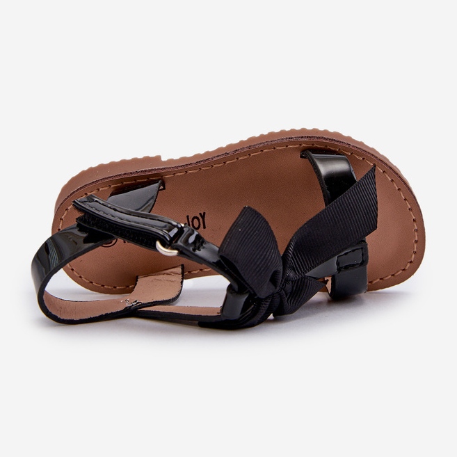 Kindersandalen aus Lackleder mit Klettverschluss, Schwarz Joratia 2