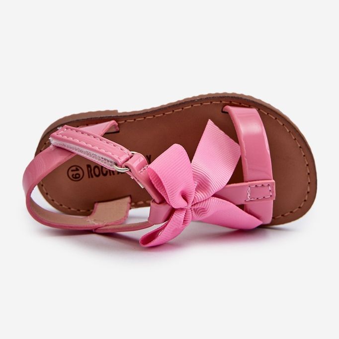 Kindersandalen aus Lackleder mit Klettverschluss, rosa Joratia 2