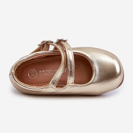 Kinder-Ballerinas mit goldenen Margenis-Riemen 1