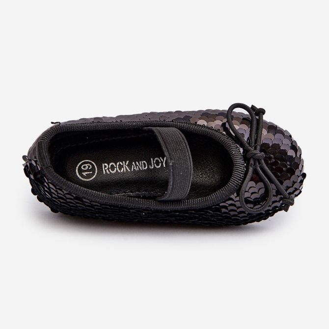 Mit Pailletten verzierte Kinder-Ballerinas, Black Weries schwarz 2