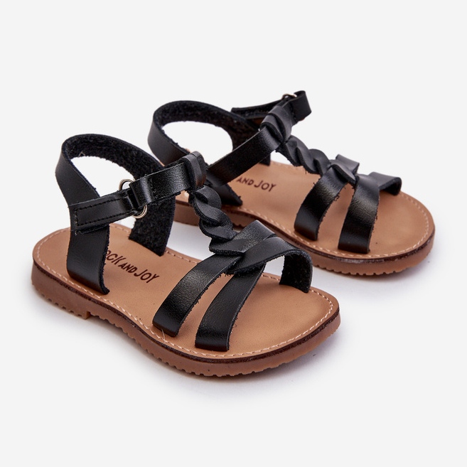 Kindersandalen mit Klettverschluss, Schwarz, Sarniema 1