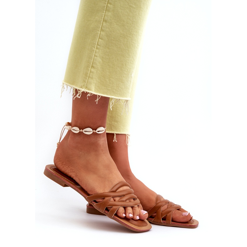 Flatheeled Eco-Leder-Flip-Flops braun 2