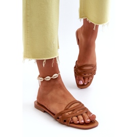 Flatheeled Eco-Leder-Flip-Flops braun 4