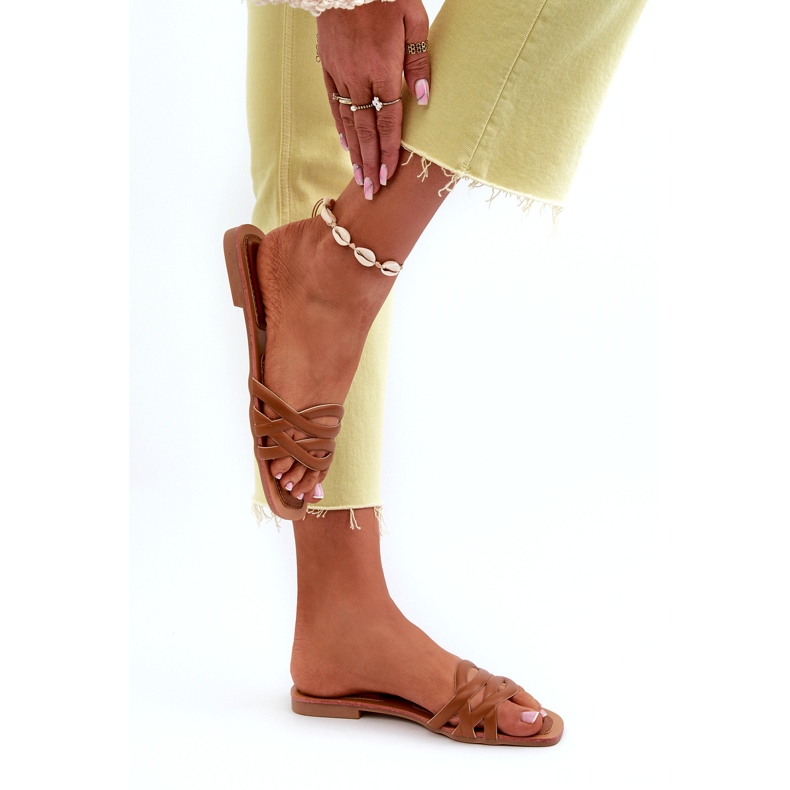 Flatheeled Eco-Leder-Flip-Flops braun 6