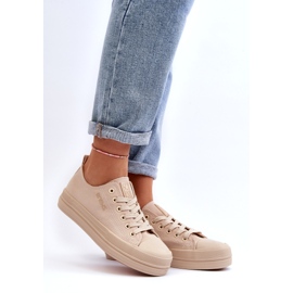 News Damen-Sneaker aus beigem Stoff Staneva 2
