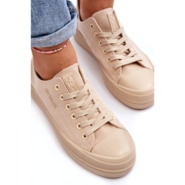 News Damen-Sneaker aus beigem Stoff Staneva 1