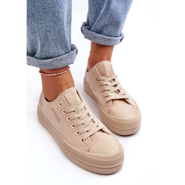 News Damen-Sneaker aus beigem Stoff Staneva 8