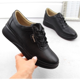 Damen-Schnürschuhe aus schwarzem Leder Vinceza 7922 1